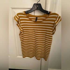 Mustard and white blouse size S
